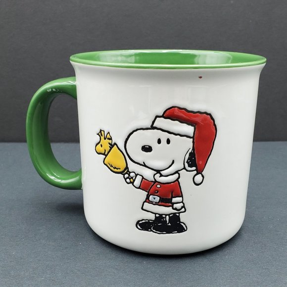Peanuts Snoopy Woodstock Christmas Holiday Mug Santa Snoopy Bell - Picture 2 of 9